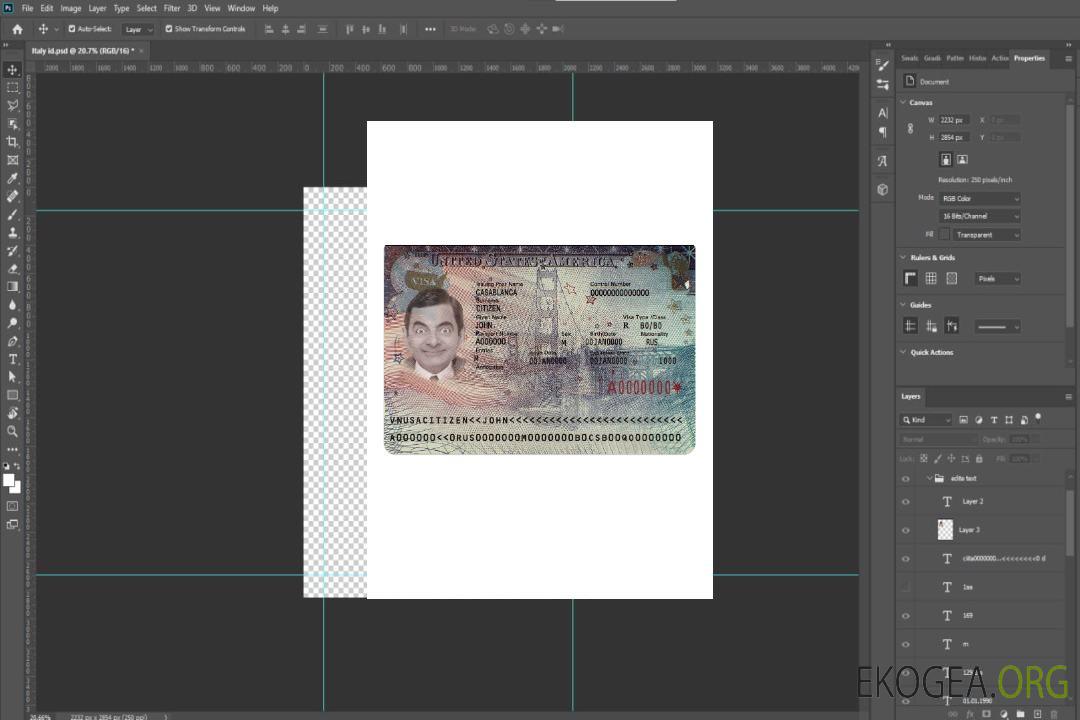 Visa de voyage aux États-Unis version 2 template
